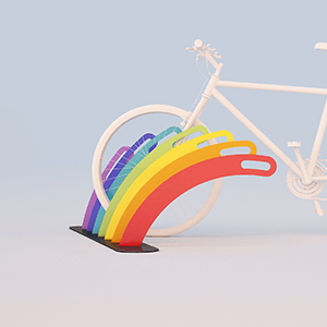 Rainbow bike rack