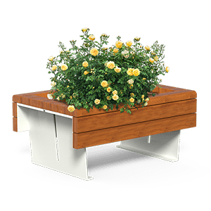 Flea flower box with OKUME wood planks, code G516