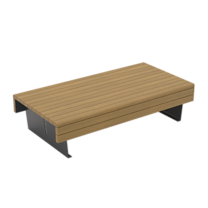Flea seat double with okume wood planks, code G517